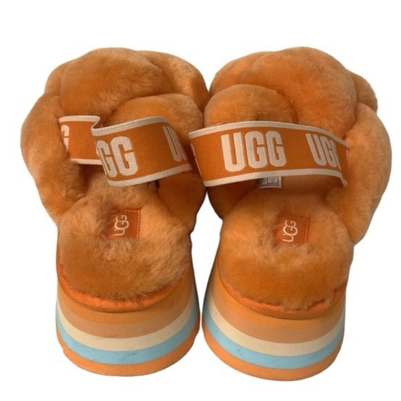 UGG Disco Wildflower Orange Knot Slide Slipper Shoes US 7 - Picture 2 of 9
